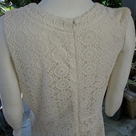 Cotton Crochet Lace Sleeveless Dress Charter Club 2X Ivory Cream* - Picture 6 of 10